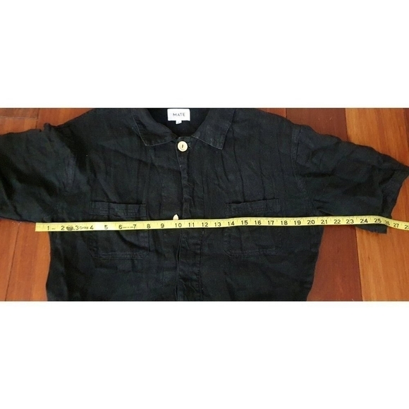 Mate The Label Linen Short Sleeve Black Jumpsuit Size M - Picture 11 of 13